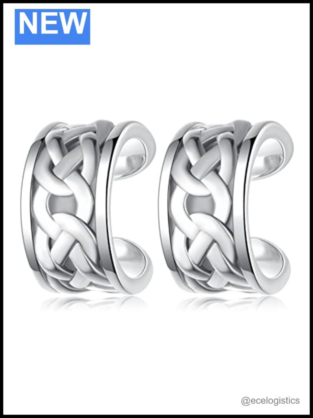 Sterling Silver Celtic Knot Ear Cuffs Unisex No Piercing
